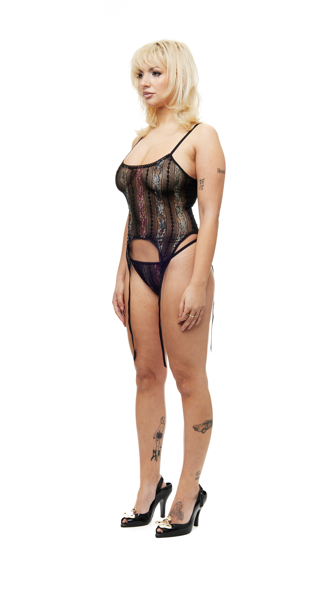 Tricolour Lace Thong